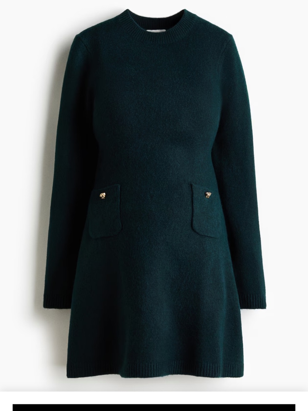 Women's Dark Teal Knit Long-Sleeve maternity Dress